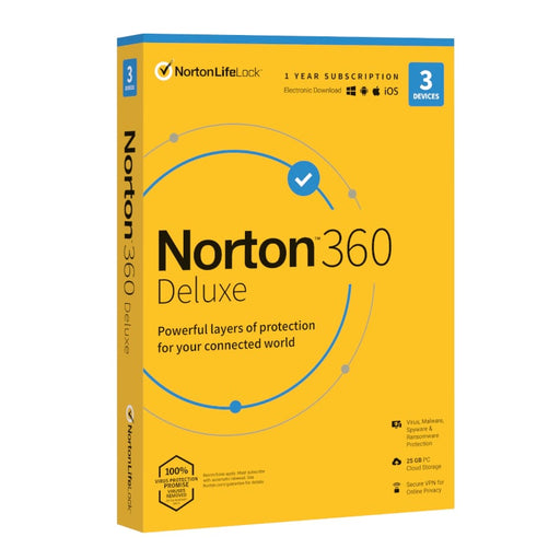 Norton 360 Deluxe 25GB AF 1 User 3 Device 12 Months-0