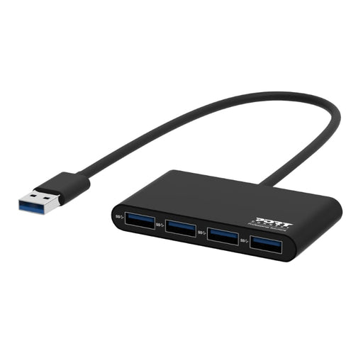 Port USB3.0 to 4 x USB3.0 5Gbps 4 Port Hub - Black-0
