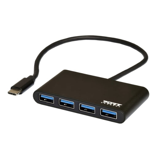 Port USB Type-C to 4 x USB3.0 5Gbps 30cm 4 Port Hub - Black-1
