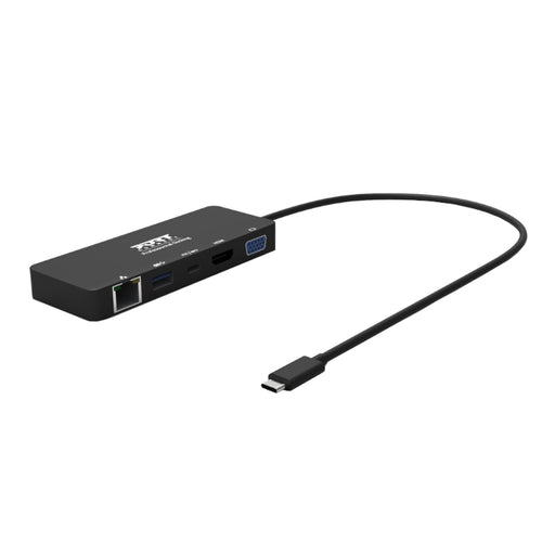 Port USB Type-C to 1 x RJ45|1 x USB3.0 SS|1 x Type-C 85W PD|1 x HDMI2.0|1 x VGA 30cm Cable Dock - Black-0