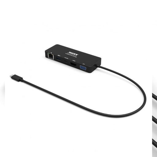 Port USB Type-C to 1 x RJ45|1 x USB3.0 SS|1 x Type-C 85W PD|1 x HDMI2.0|1 x VGA 30cm Cable Dock - Black-1