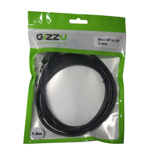 GIZZU Mini DP to DP 4k 30Hz|4k 60Hz 1.8m (Thunderbolt 2 compatible) Cable - Black-1