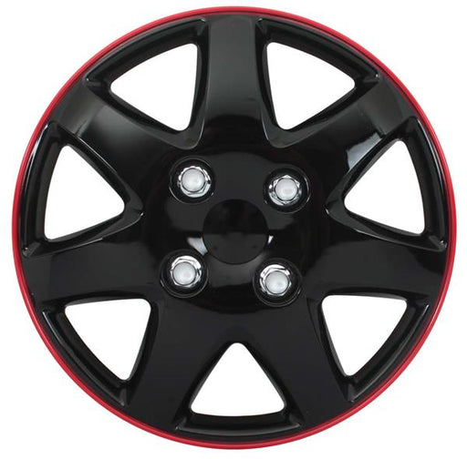 13 Inch Wheel Covers Ice Black/Red Rim