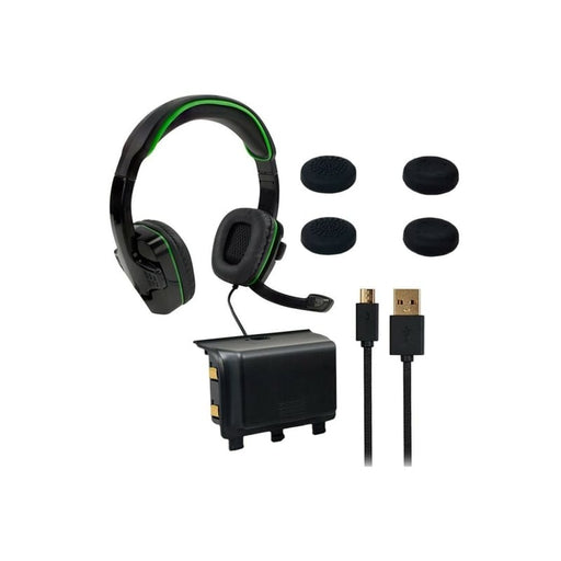 Sparkfox Xbox-One Headset|High-Capacity Battery|3m Braided Cable|Thumb Grip Core Gamer Combo-0