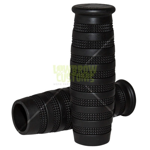 Lowbrow Customs Knurled Grips - Black - 22mm (7/8")