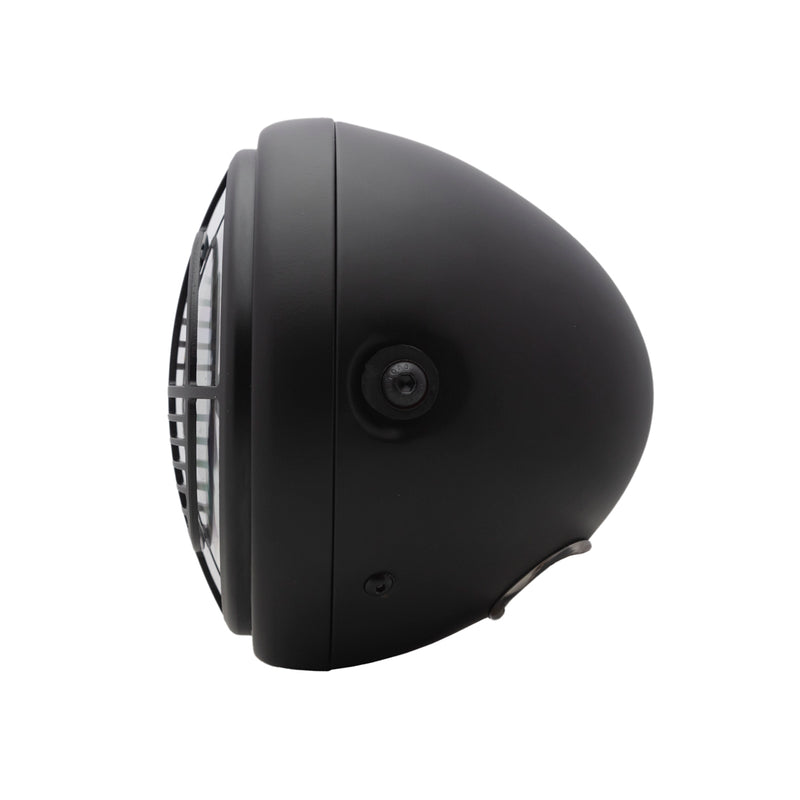 7.7" Matt Black LED Headlight -  Integrated Amber Turn Signals & BMW Grill