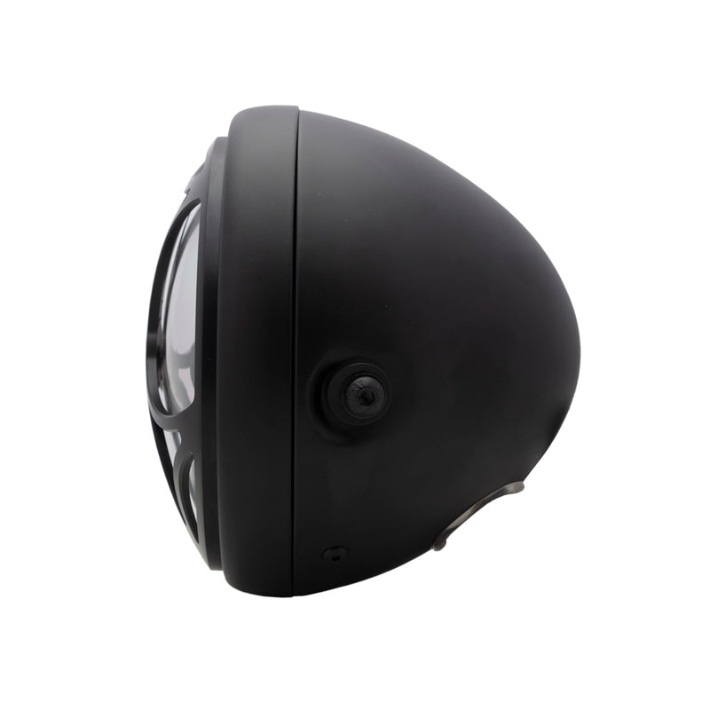 7.7" Matt Black LED Headlight - Integrated Amber Turn Signals & Tri-Maltese Grill