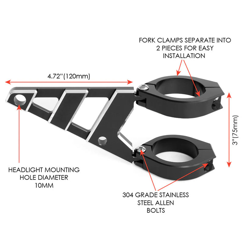 MAX Stomp CNC T6061 Headlight Brackets - Contrast Cut