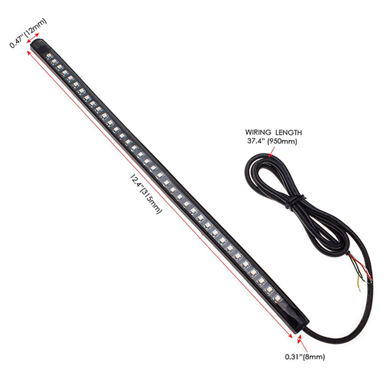 Max-Inc Universal Flexible LED Strip - 3-in-1 Stop/Tail + Sequential Turn Signals, Self-Adhesive, 31.5cm