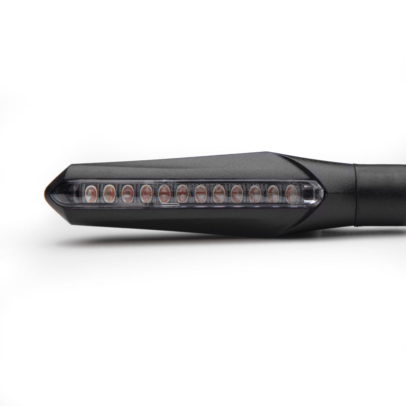 PIN Sequential LED Turn Signals/Indicators - Black - Clear Lens - 'E' Marked