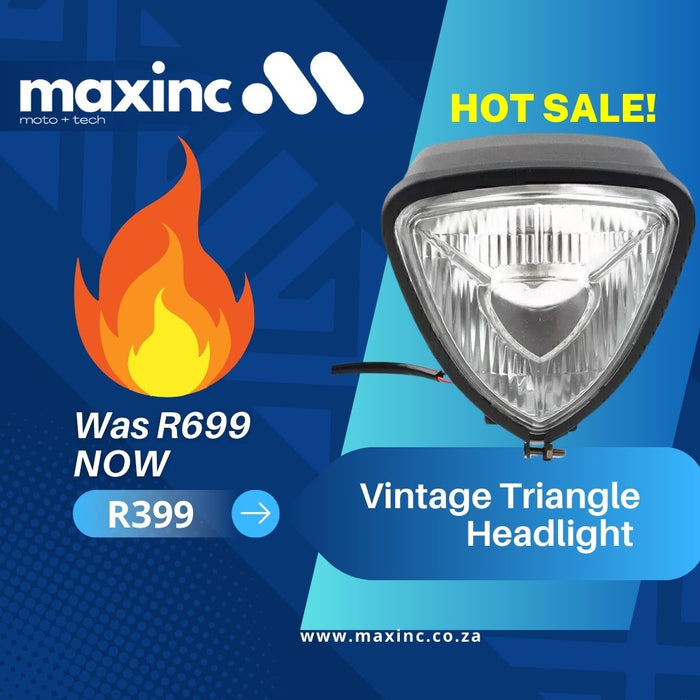 Vintage Triangle Headlight - Clear lens