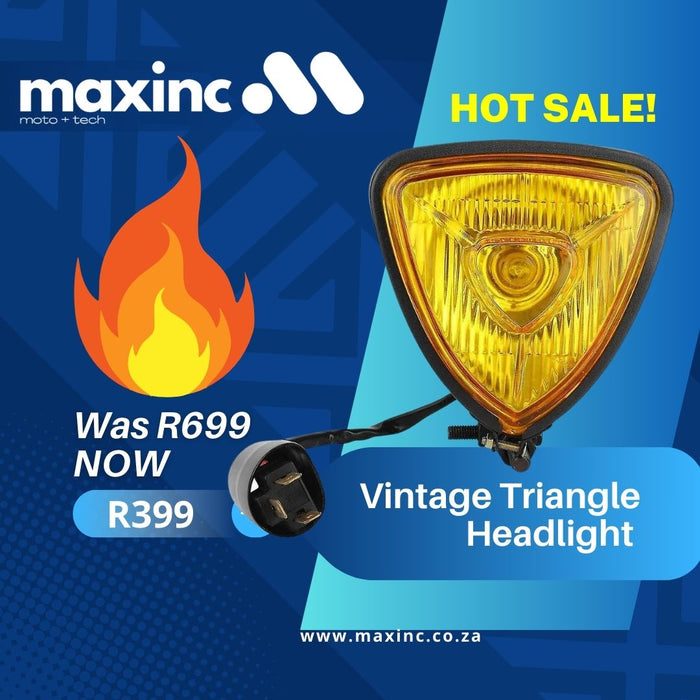 Vintage Triangle Headlight - Yellow Lens