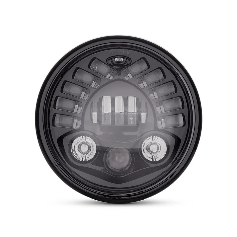 Max-Inc 7.7 Inch Matt Black Short Metal LED MOD Integrated Headlight - DRL + Turn Signals