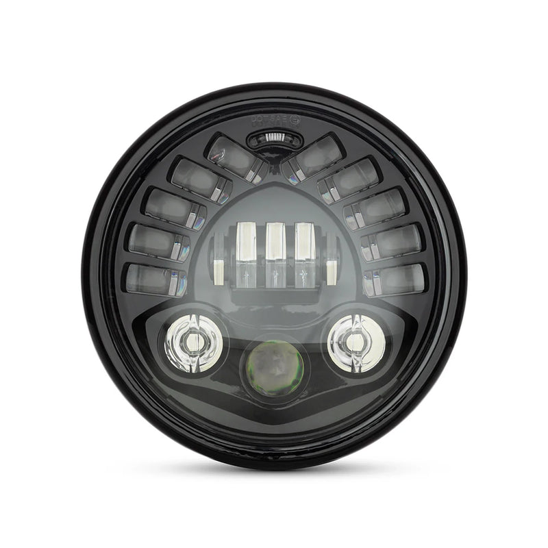 Max-Inc 7.7 Inch Matt Black Short Metal LED MOD Integrated Headlight - DRL + Turn Signals (Copy)