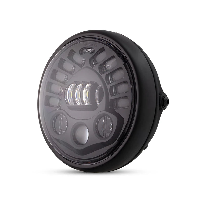 Max-Inc 7.7 Inch Matt Black Short Metal LED MOD Integrated Headlight - DRL + Turn Signals (Copy)