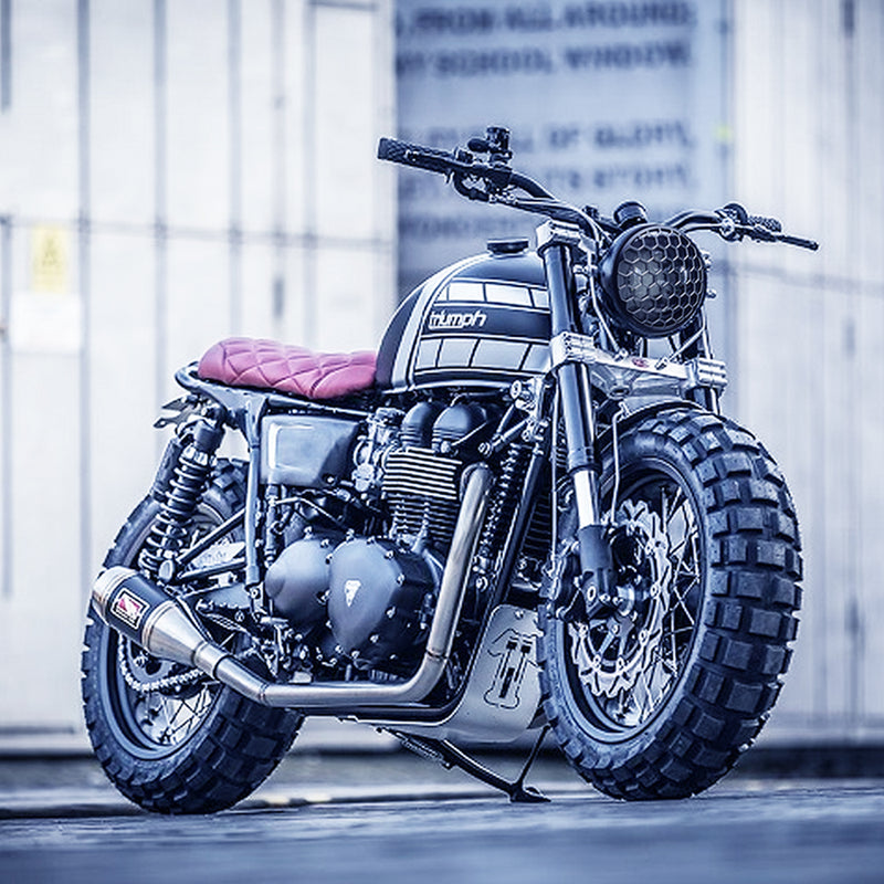 Max-Inc 7.7" Matte Black + Contrast Multi Projector LED Headlight + Honeycomb Grill Cover