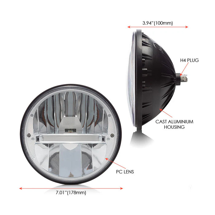 Max-Inc 7" Chrome Classic Reflector Type LED Headlight Insert