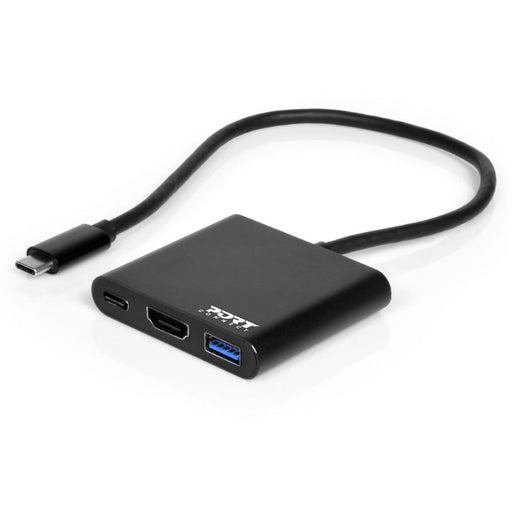 Port USB Type-C to 1 x HDMI|1 x USB3.0|1 x Type-C 60W PD Dock - Black-1