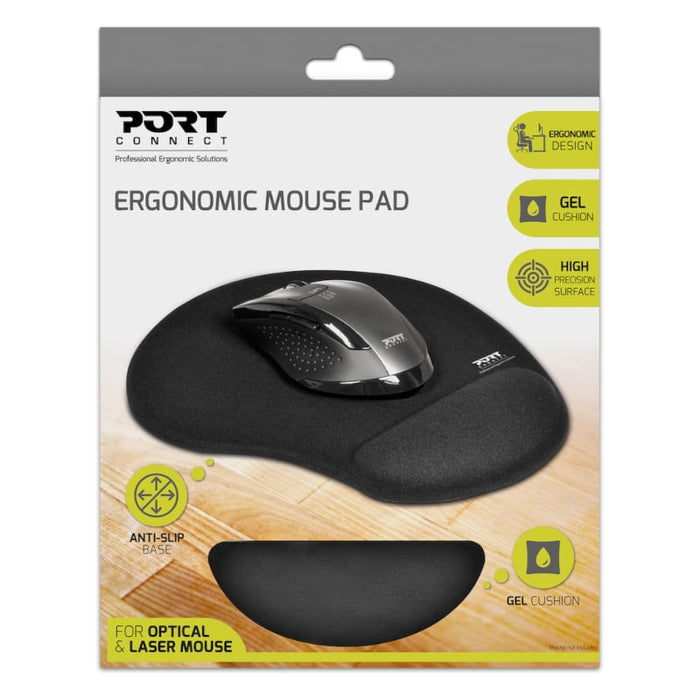 Port Ergonomic Gel Mouse Pad - Black-2