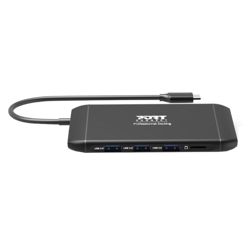 Port USB Type-C 4 x USB3.1|1 x Aux|Micro+SD Card Reader|1 x RJ45|1 x HDMI|1 x VGA|1 x Type-C PD Dock 100W - Black-1