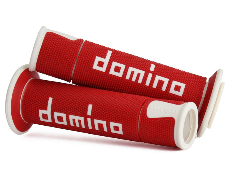 Domino A450 Racing Grips - Red and White