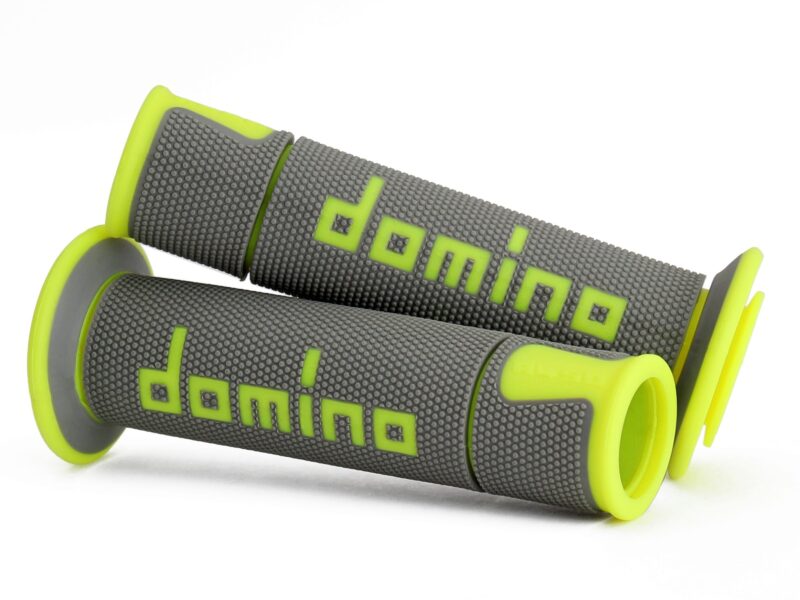 Domino A450 Racing Grips - Grey and Florescent Yellow