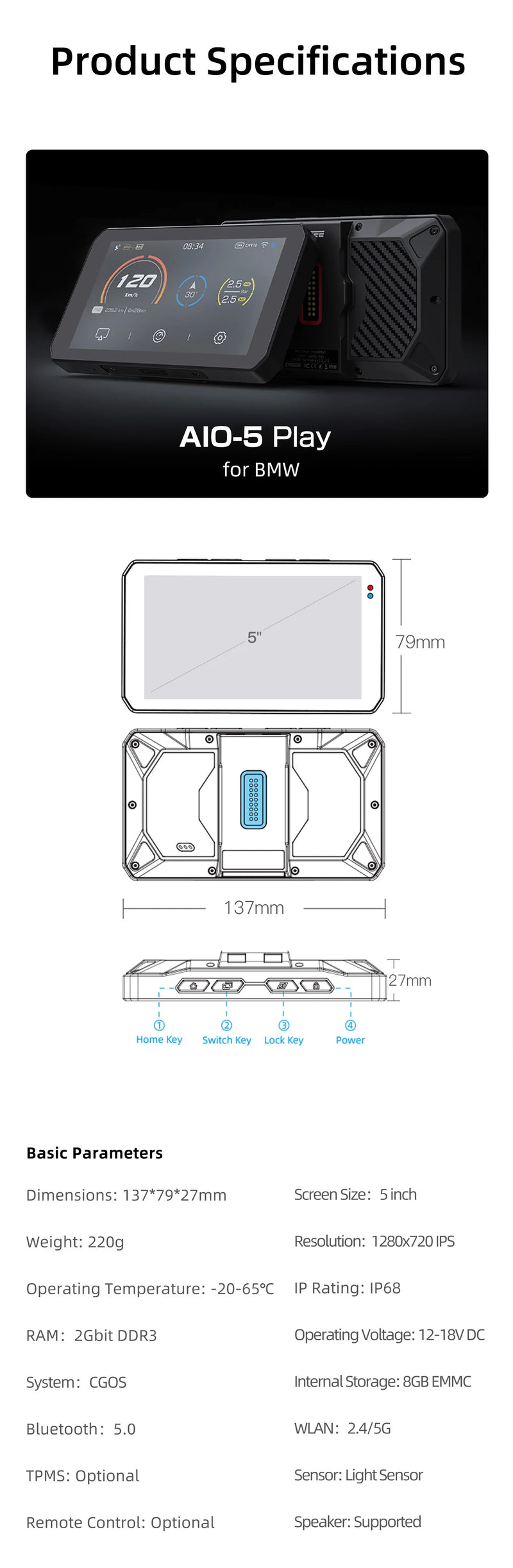 CHIGEE AIO-5 Play for BMW Smart Riding Display