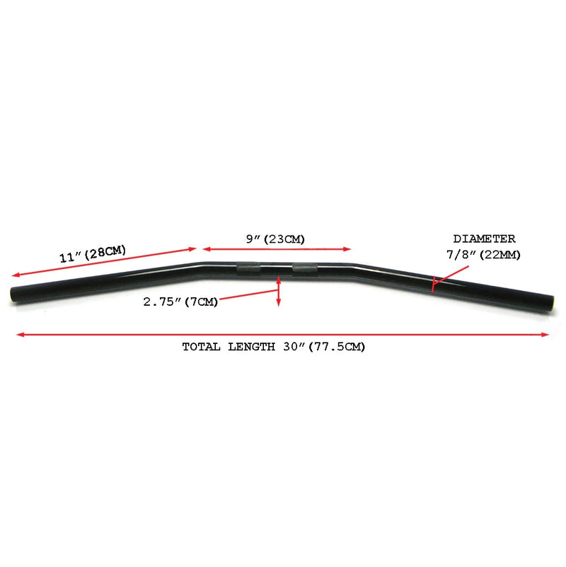 Max-Inc Black Cafe Racer Steel Drag Bars - 7/8 (22mm)