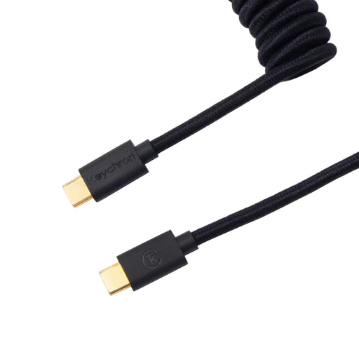 Keychron Coiled Aviator Cable - Black/Straight-0