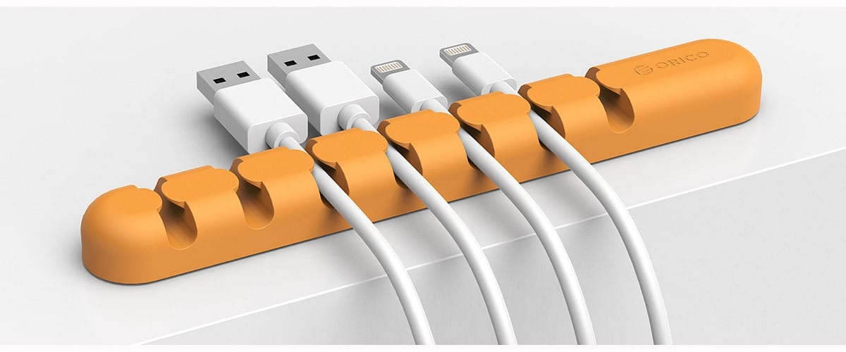 ORICO 7 Slot Desktop Cable Management Clip - Orange-1