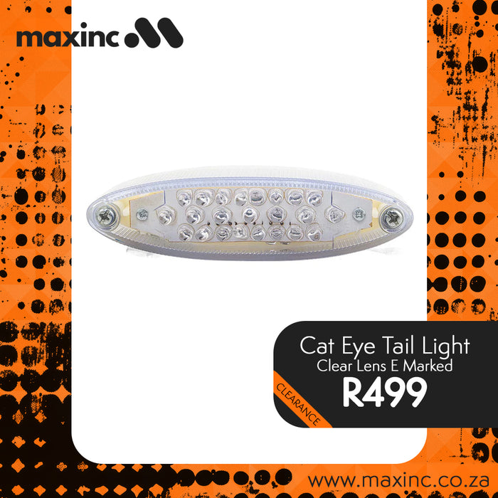 Cat Eye Tail Light - Clear Lens E Marked