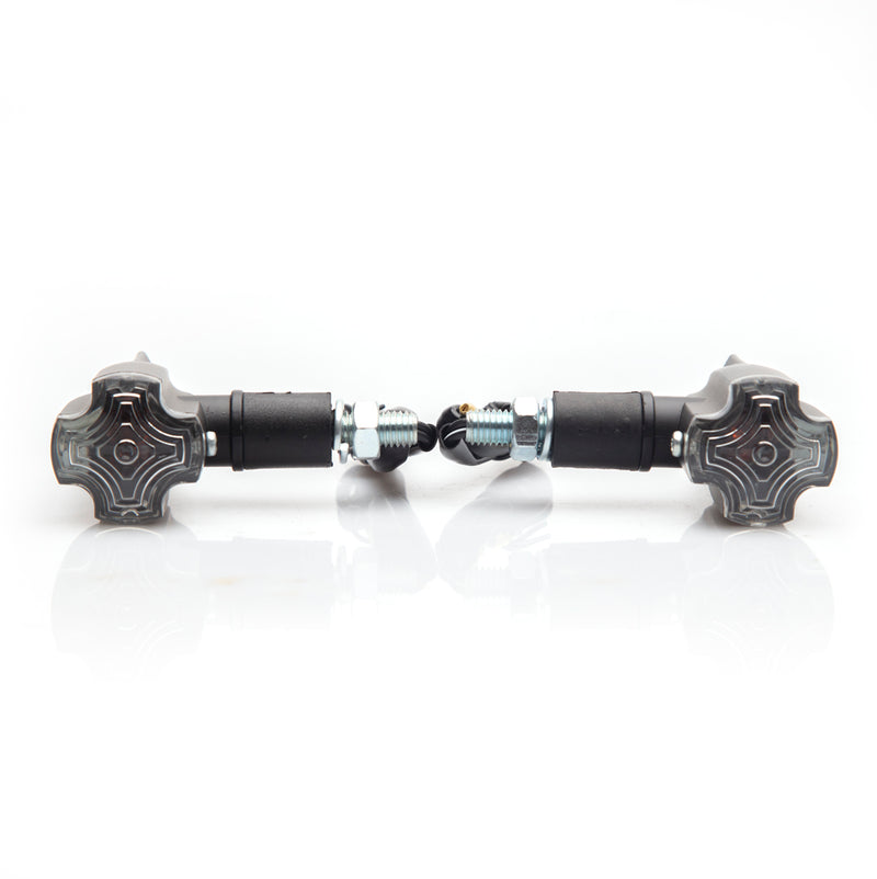 Cross Style Cruiser Indicators - Black - Clear Lens - Cast Alloy