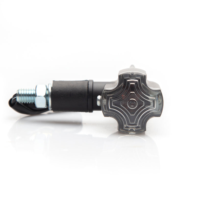 Cross Style Cruiser Indicators - Black - Clear Lens - Cast Alloy