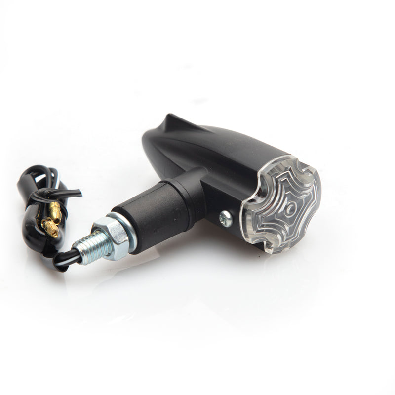 Cross Style Cruiser Indicators - Black - Clear Lens - Cast Alloy