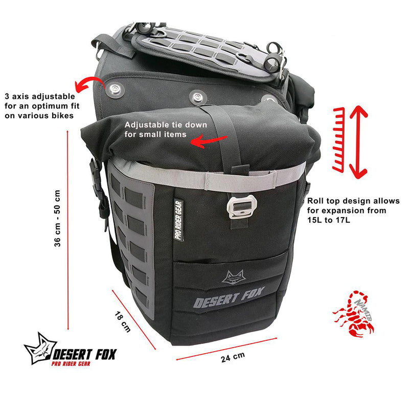 Desert Fox Motorcycle Rackless Pannier Bags
