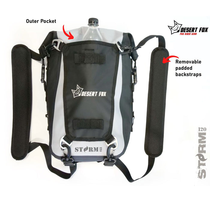 Desert Fox Storm 120 Waterproof Rear Tail Bag & Mini Backpack