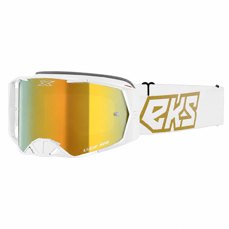 EKS X-Brand Lucid Goggles White & Gold Mirror Lens