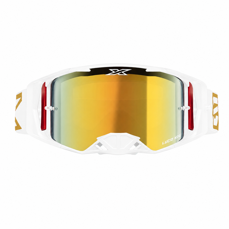 EKS X-Brand Lucid Goggles White & Gold Mirror Lens