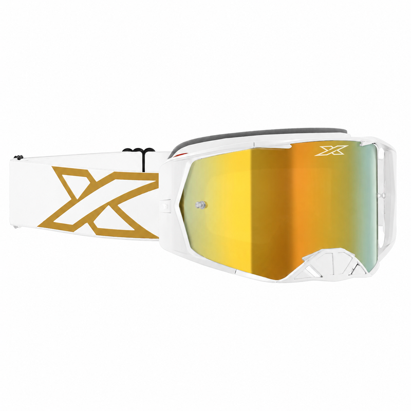 EKS X-Brand Lucid Goggles White & Gold Mirror Lens
