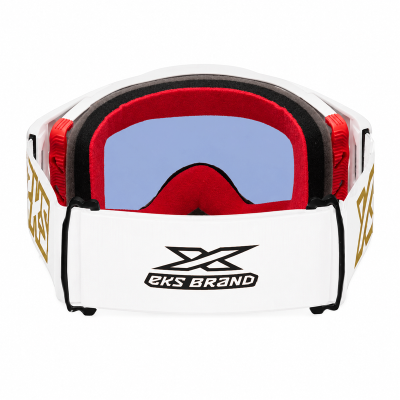 EKS X-Brand Lucid Goggles White & Gold Mirror Lens
