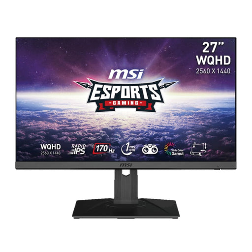 MSI G272QPF 27" Gaming Monitor 2560 x 1440 (QHD) Rapid IPS 1ms 170Hz G-Sync Compatible HDR Ready HDMI Displayport Tilt Swivel Height Adjustable Pivot-0