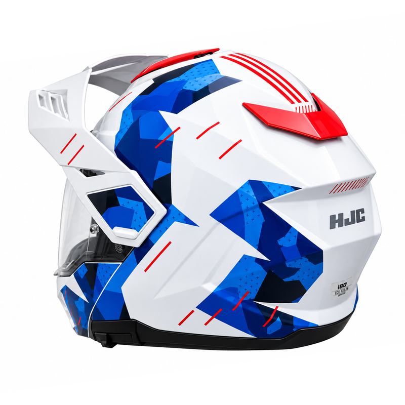 HJC I80 ROKI MC21 White/Red/Blue Modular Adventure Helmet