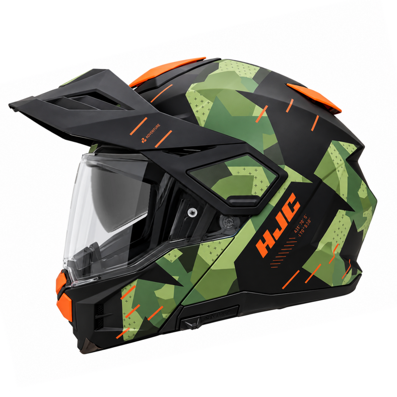 HJC I80 ROKI MC47SF Black/Green/Orange Modular Adventure Helmet
