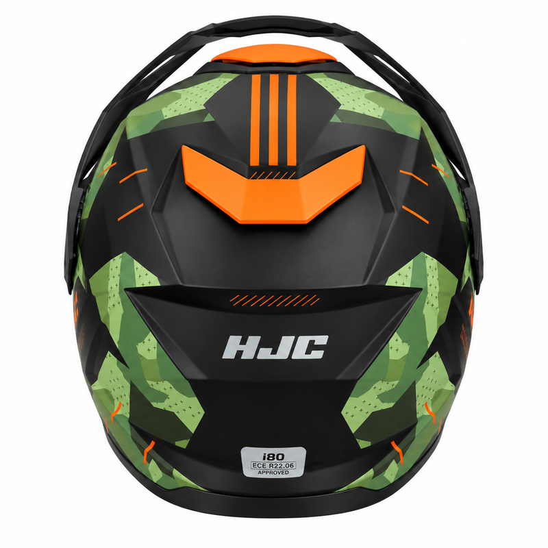 HJC I80 ROKI MC47SF Black/Green/Orange Modular Adventure Helmet