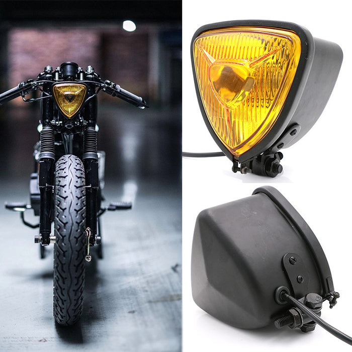 Vintage Triangle Headlight - Yellow Lens