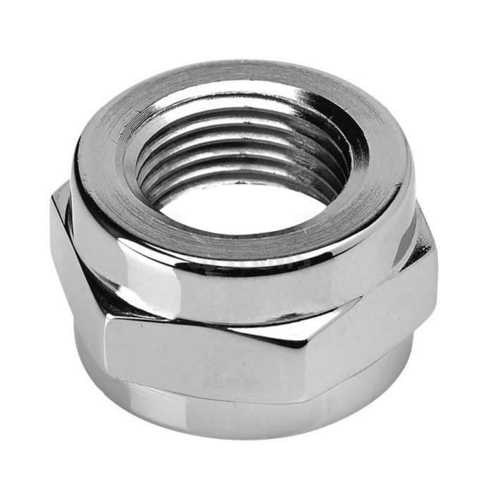 Lowbrow Customs Chrome Petcock Adapter Nut - 3/8 inch NPT to 22 MM