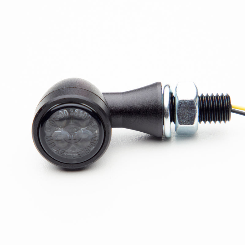 Micro Bullet LED Turn Signals/Indicators - Black - Smoke Lens - Cast Alloy