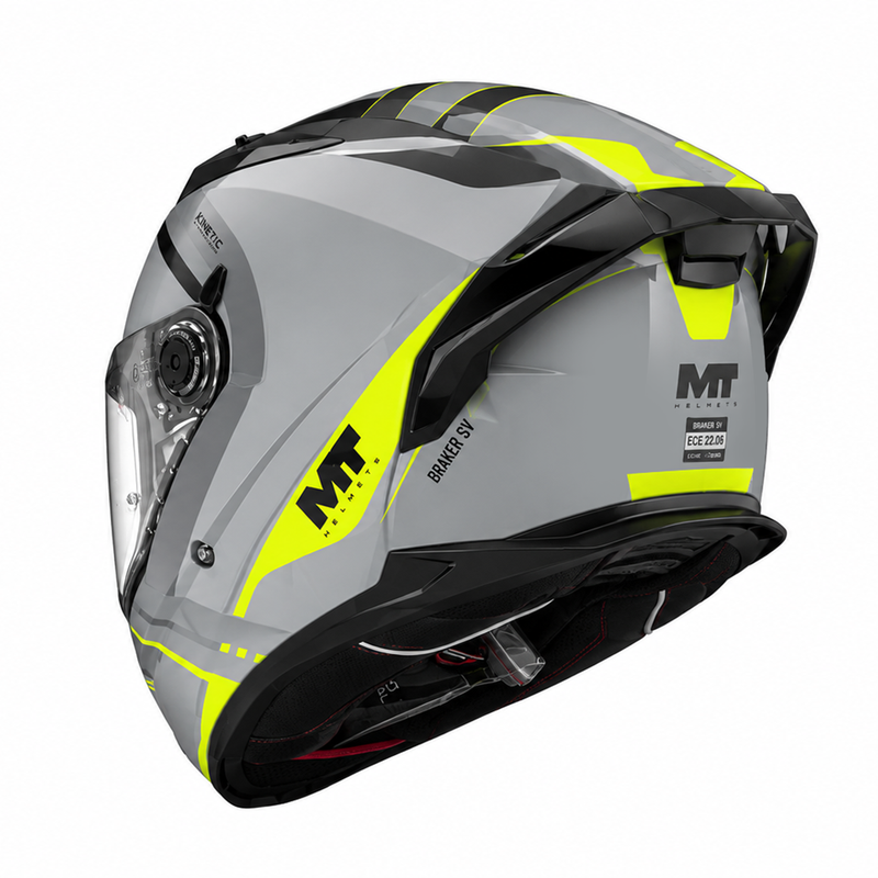 MT Braker SV Inception Helmet C2 Gloss Black/Grey/Yellow