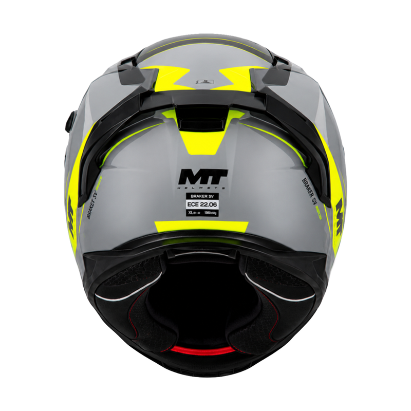 MT Braker SV Inception Helmet C2 Gloss Black/Grey/Yellow
