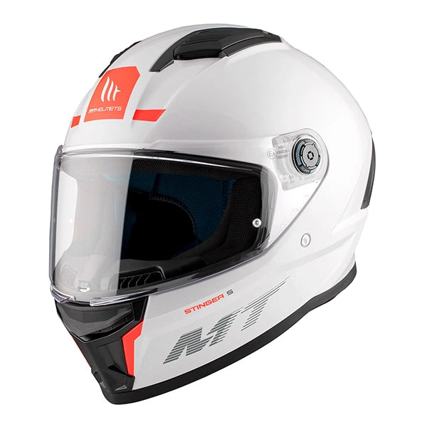 MT Stinger 2 Pure A1 Gloss White Full Face Helmet